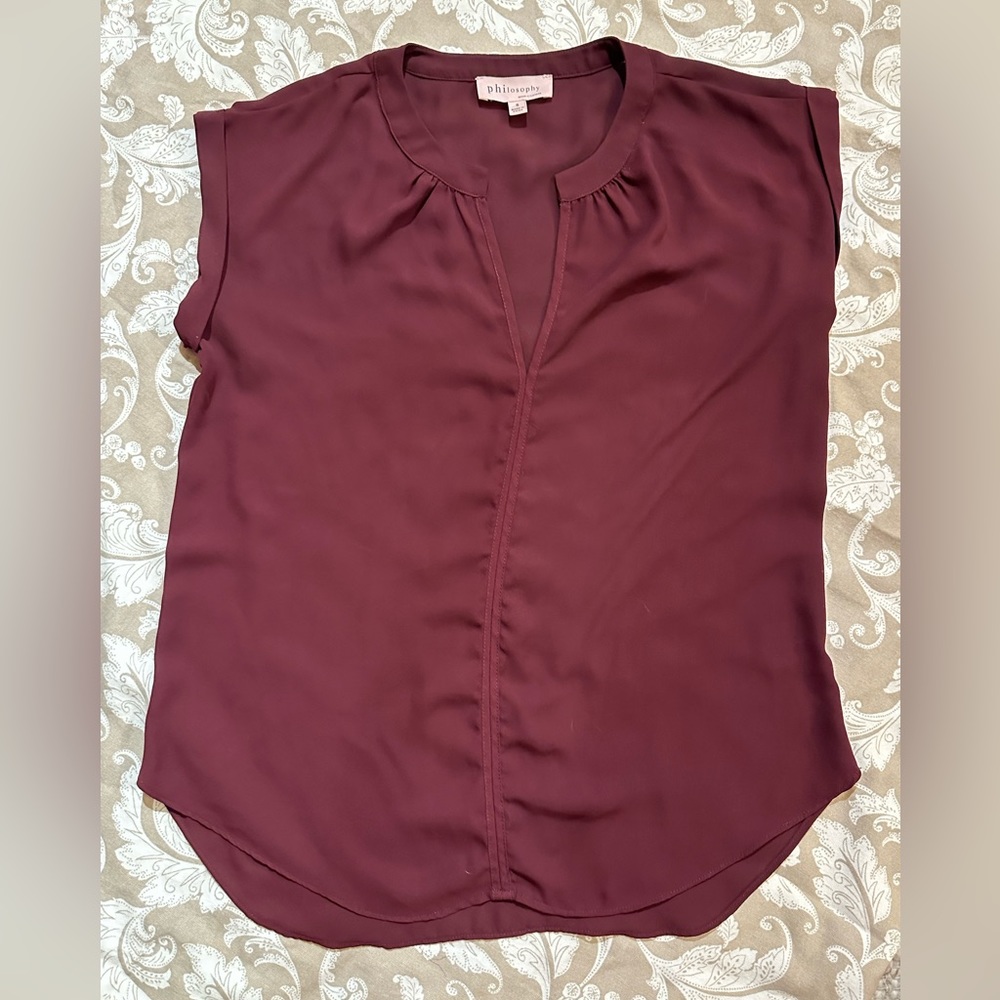 Burgundy philosophy chiffon blouse